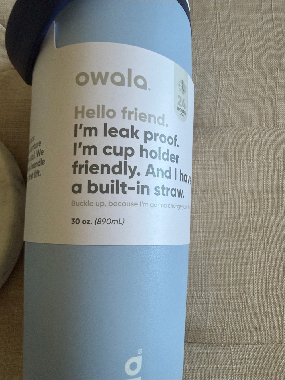 Owala Light Blue Insulated Travel Bottle with Handle - Picture 5 of 6